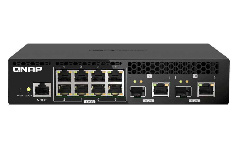 (NEW VENDOR) QNAP QSW-M2108R-2C 2 Ports 10GbE + 8 Ports 2.5GbE Layer 2 Managed Switch