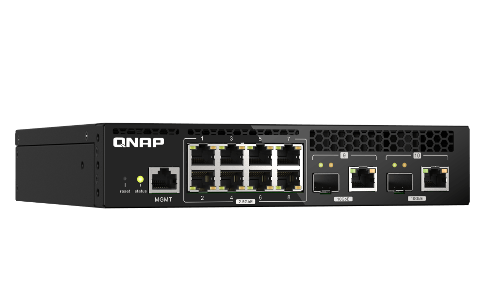 (NEW VENDOR) QNAP QSW-M2108R-2C 2 Ports 10GbE + 8 Ports 2.5GbE Layer 2 Managed Switch