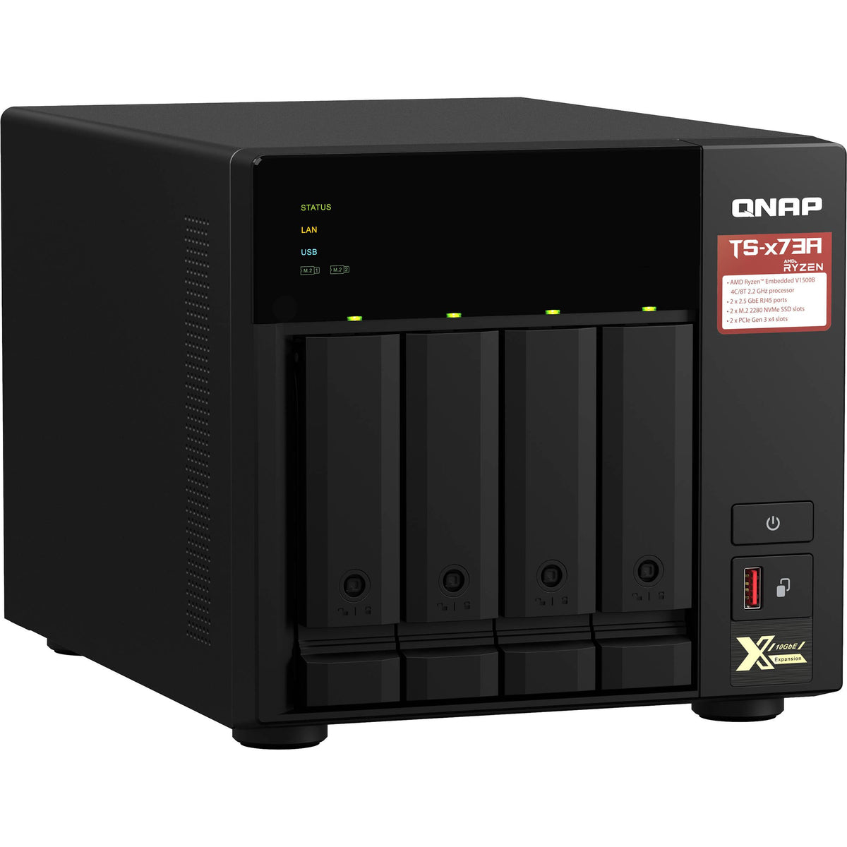 (NEW VENDOR) QNAP TS-473A-8G 4-Bay NAS | AMD Ryzen™ V1500B 2.2 GHz Quad Core - C2 Computer