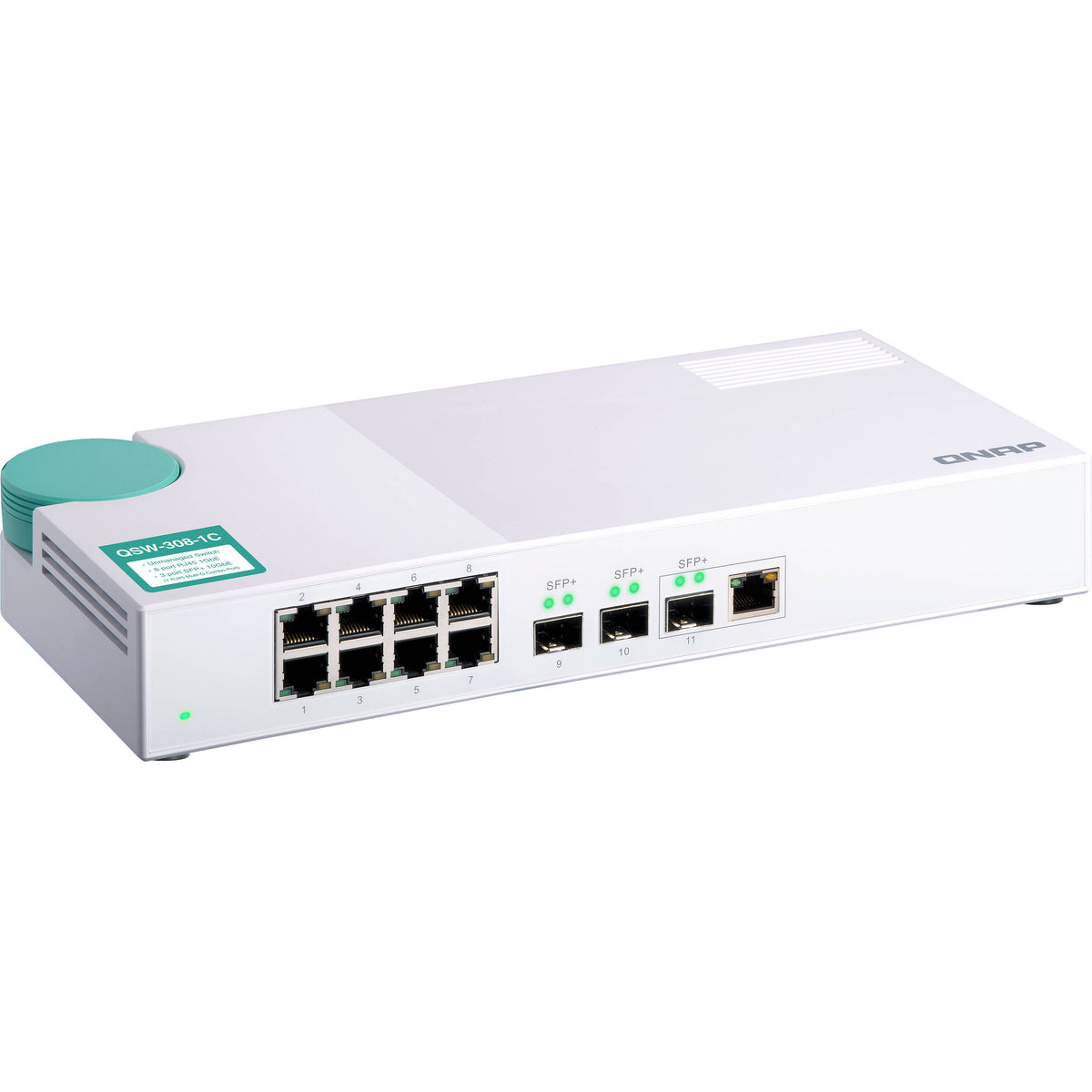 (NEW VENDOR) QNAP QSW-308-1C 3 Ports 10GbE + 8 Ports 1GbE Unmanaged Switch | Fanless