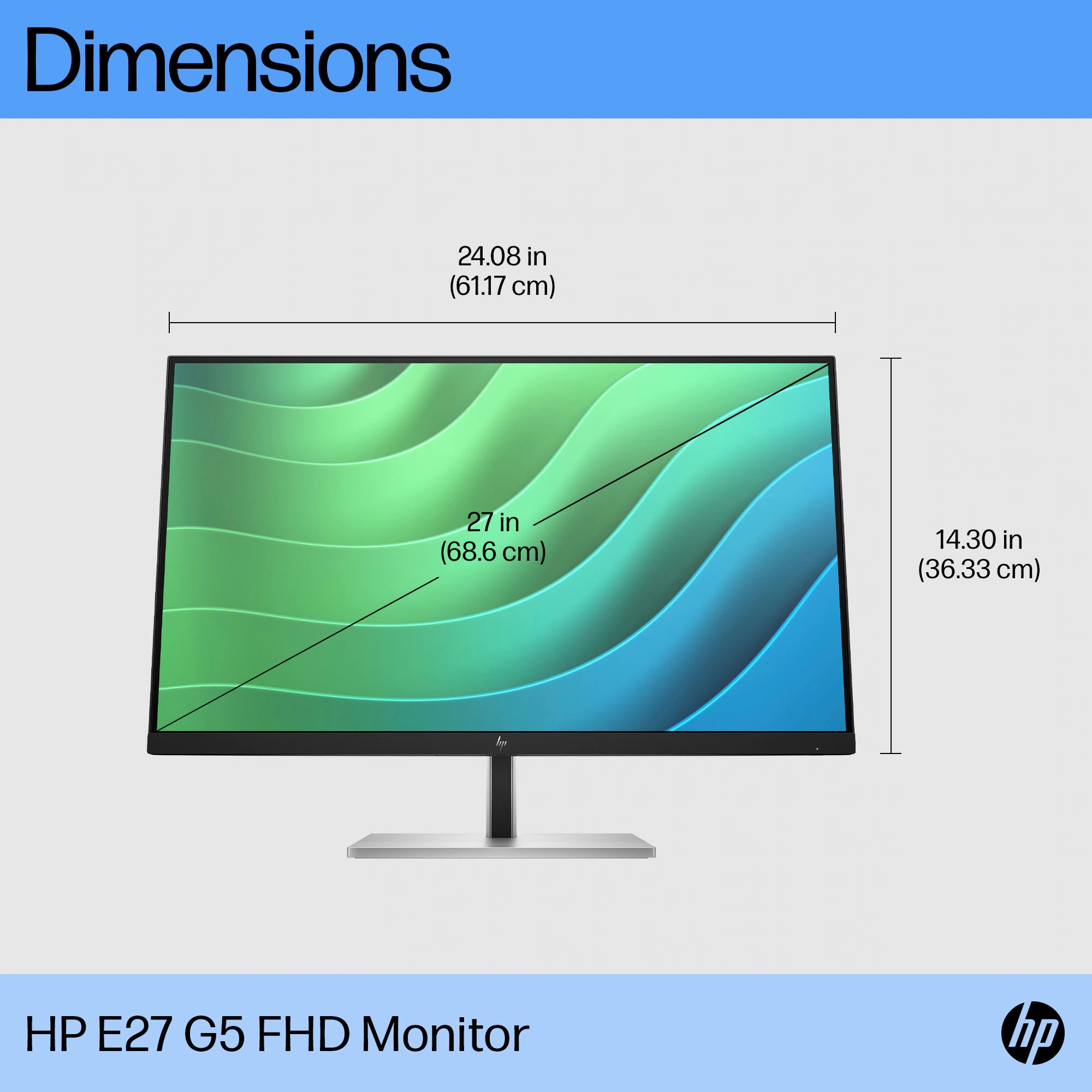 (NEW VENDOR) HP E27 G5 FHD Monitor - 27" (6N4E2AA#AB4)