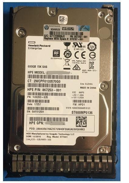 (NEW PARALLEL) HPE 875216-001 600GB 2.5 INCH SAS 12GBPS 15000RPM 硬碟 - C2 Computer