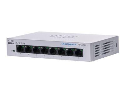 (NEW VENDOR) CISCO CBS110-8T-D-UK CBS110 Unmanaged 8-port GE, Desktop, Ext PSU - C2 Computer